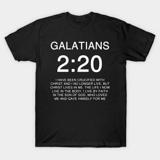 Galatians 2:20 Bible Verse KJV Text T-Shirt